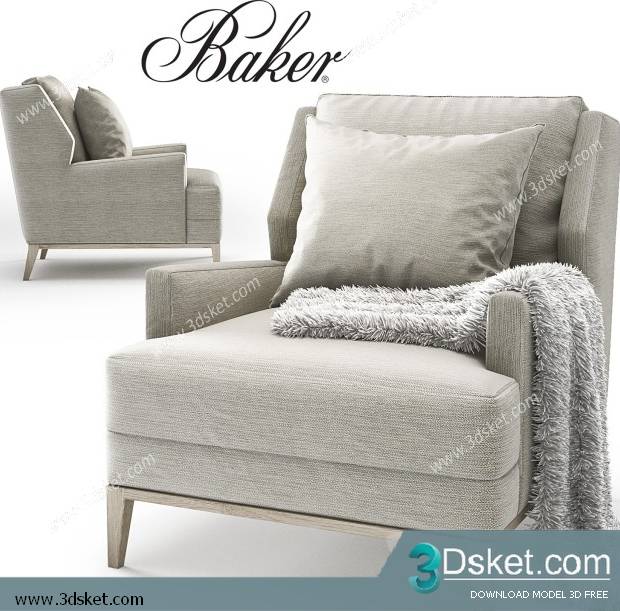 3D Model Arm Chair Free Download 444