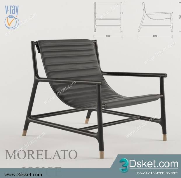 3D Model Arm Chair Free Download 456
