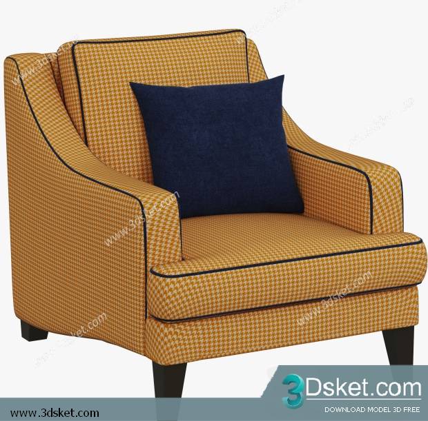 3D Model Arm Chair Free Download 458