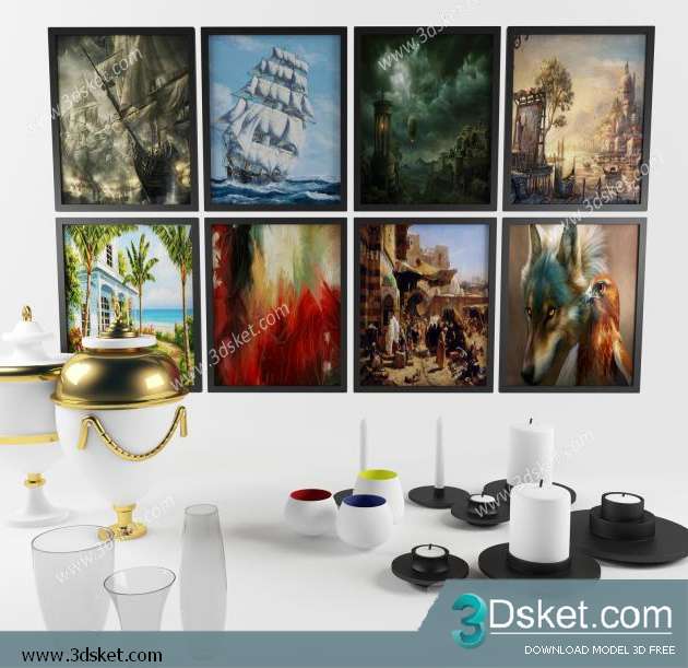 Free Download Decorative set 3D Model 089