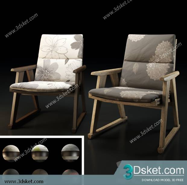 3D Model Arm Chair Free Download 463