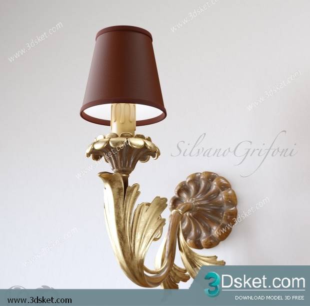 Free Download Wall Light 3D Model Đèn Tường 055