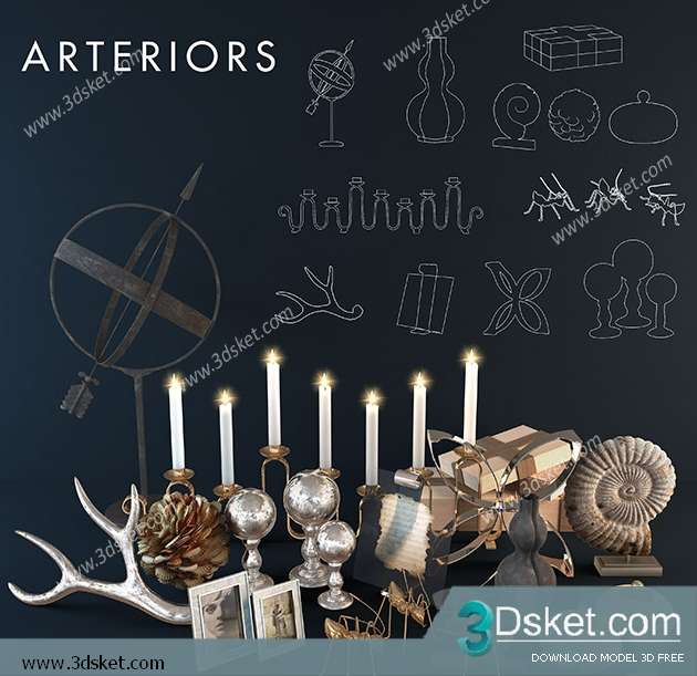 Free Download Decorative set 3D Model 095