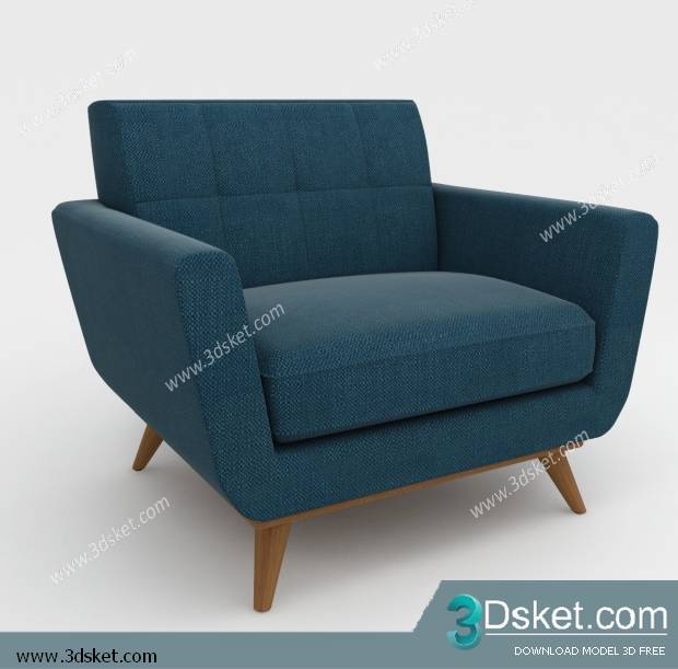 3D Model Arm Chair Free Download 096