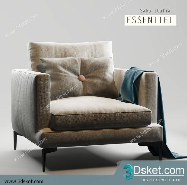 3D Model Arm Chair Free Download 490