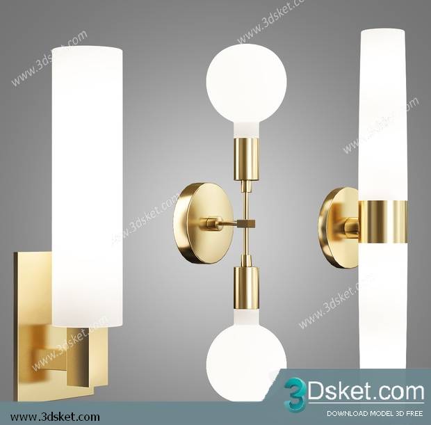 Free Download Wall Light 3D Model Đèn Tường 056