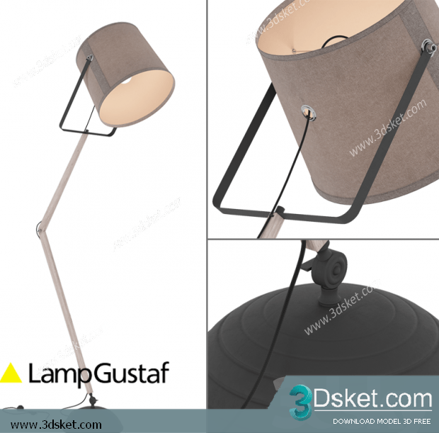 Free Download Floor Lamp 3D Model Đèn Sàn 016