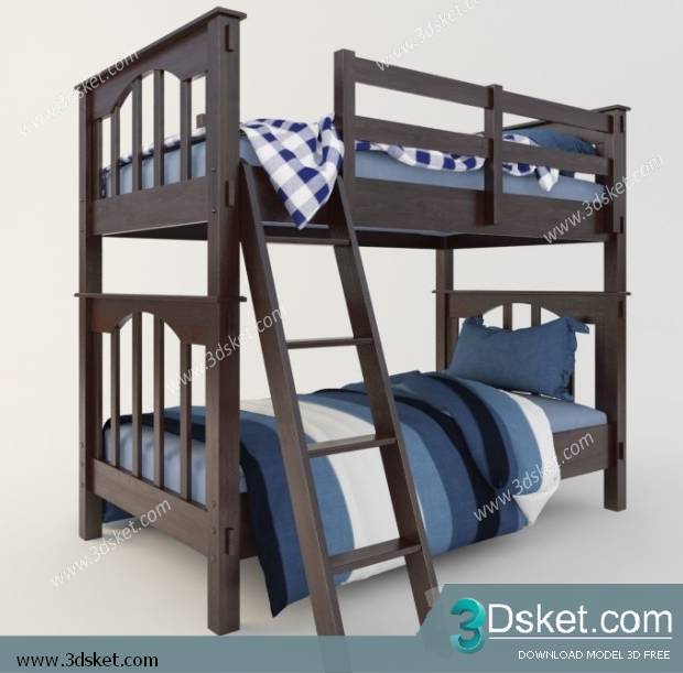 3D Model Bed Free Download Giường 102