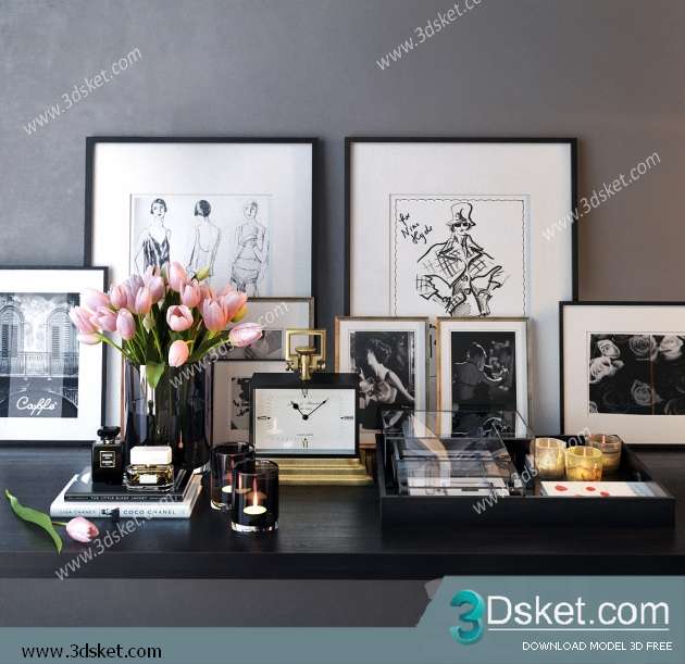 Free Download Decorative set 3D Model 0104