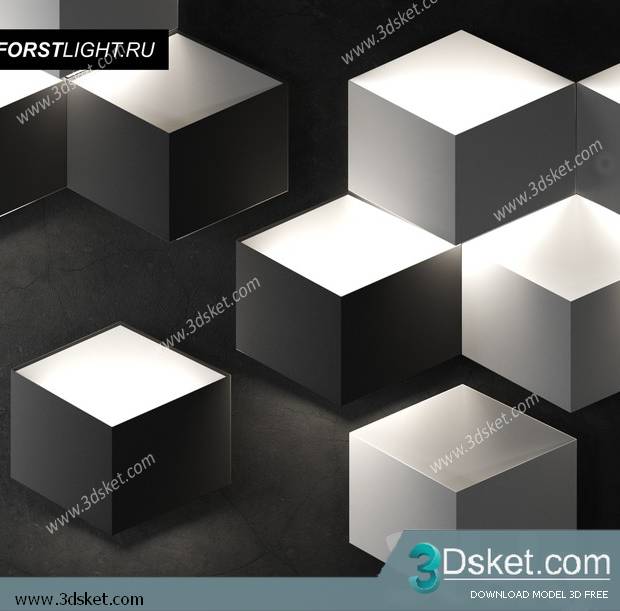 Free Download Wall Light 3D Model Đèn Tường 060