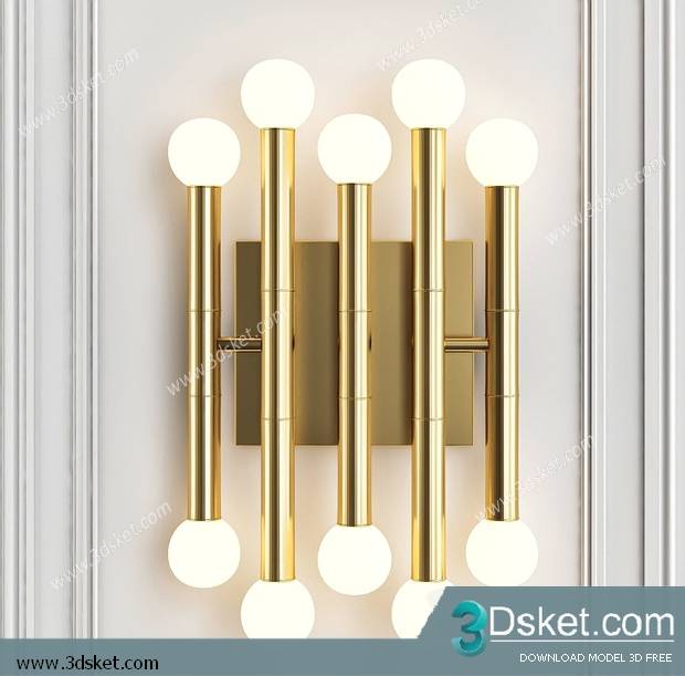 Free Download Wall Light 3D Model Đèn Tường 062