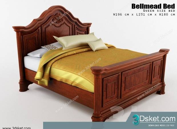 3D Model Bed Free Download Giường 105