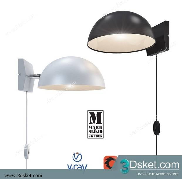 Free Download Wall Light 3D Model Đèn Tường 066
