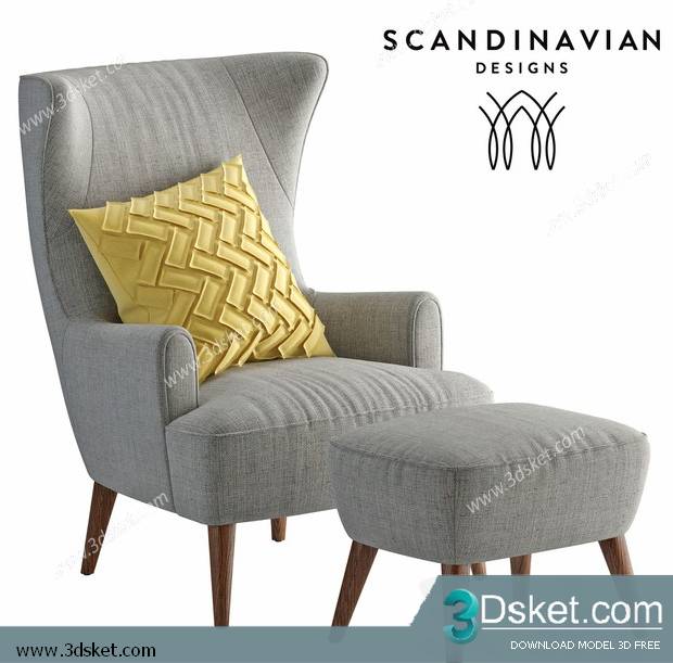 3D Model Arm Chair Free Download 526