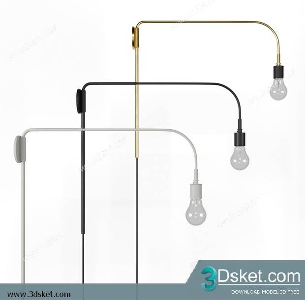 Free Download Wall Light 3D Model Đèn Tường 067