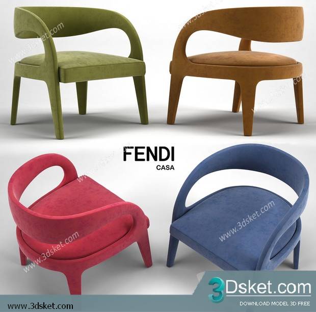 3D Model Arm Chair Free Download 528