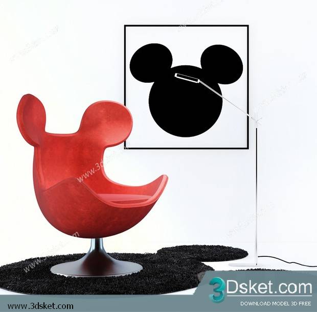 3D Model Arm Chair Free Download 529