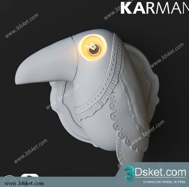 Free Download Wall Light 3D Model Đèn Tường 070