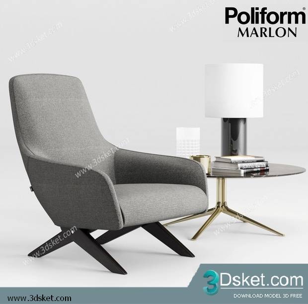 3D Model Arm Chair Free Download 535