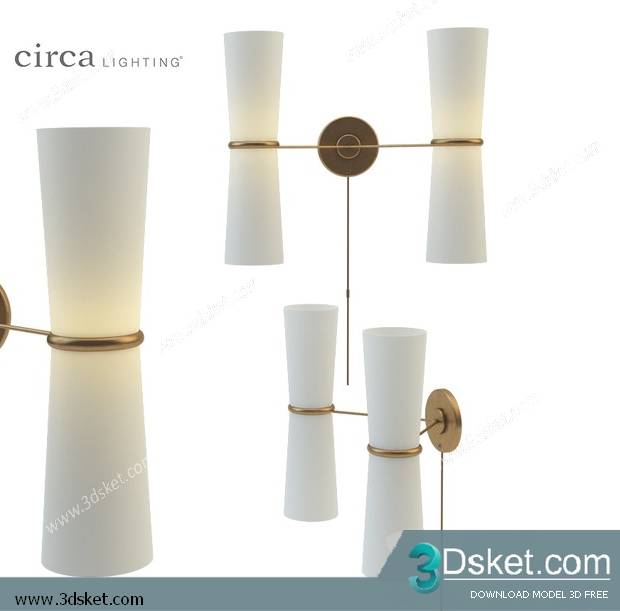 Free Download Wall Light 3D Model Đèn Tường 072
