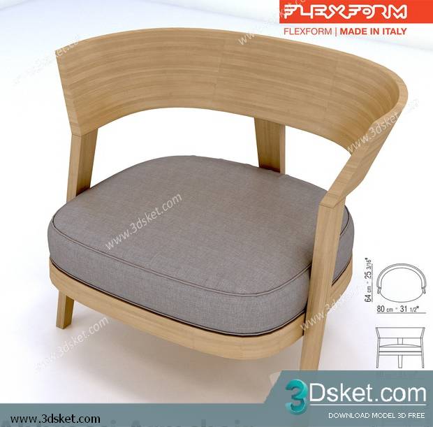 3D Model Arm Chair Free Download 541