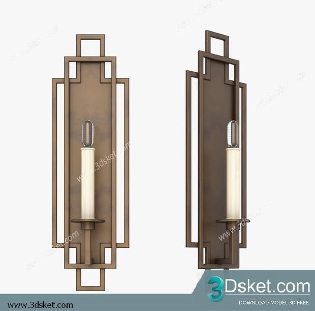 Free Download Wall Light 3D Model Đèn Tường 073