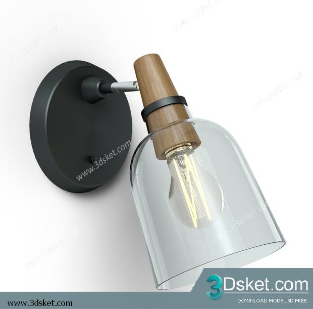 Free Download Wall Light 3D Model Đèn Tường 074
