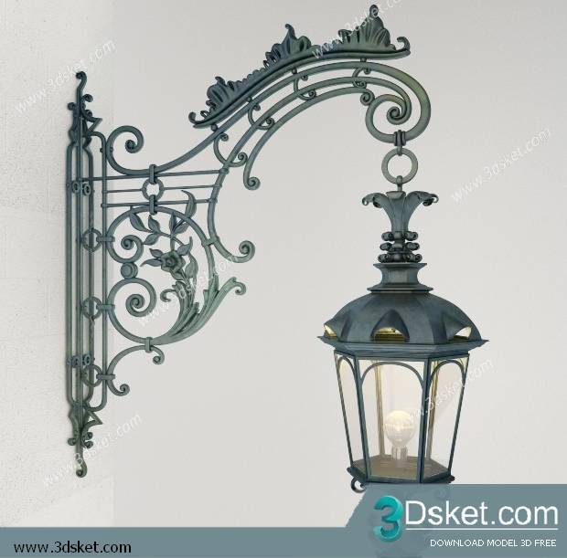 Free Download Wall Light 3D Model Đèn Tường 075
