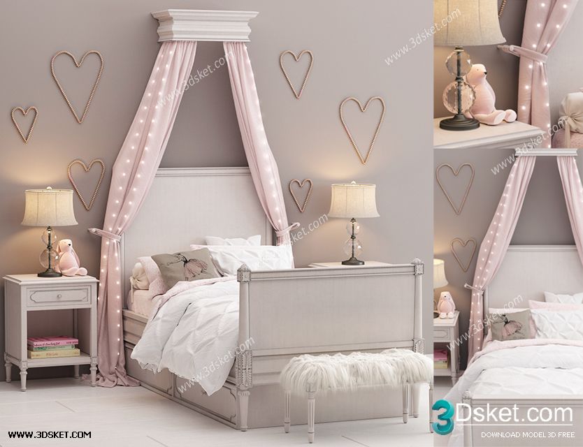 3D Interior Scene Model Children Room 0156 Scene 3dsmax