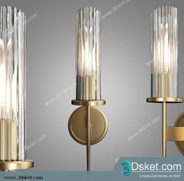 Free Download Wall Light 3D Model Đèn Tường 076