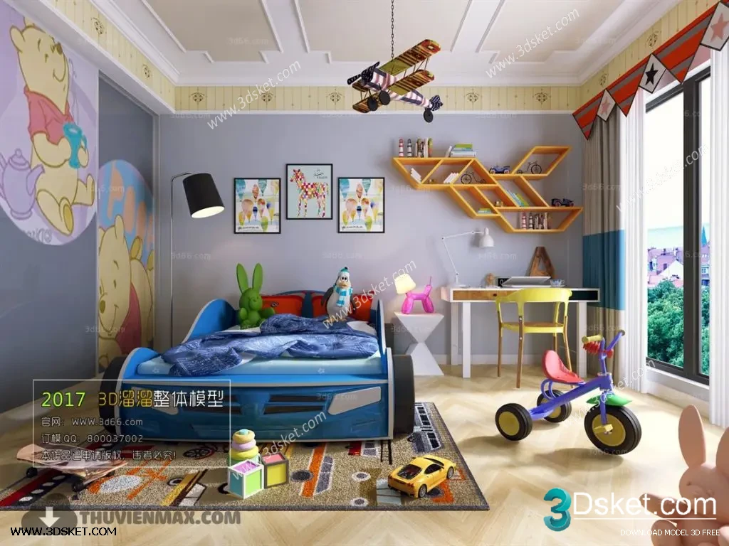 3D Interior Scene Model Children Room 0160 Scene 3dsmax