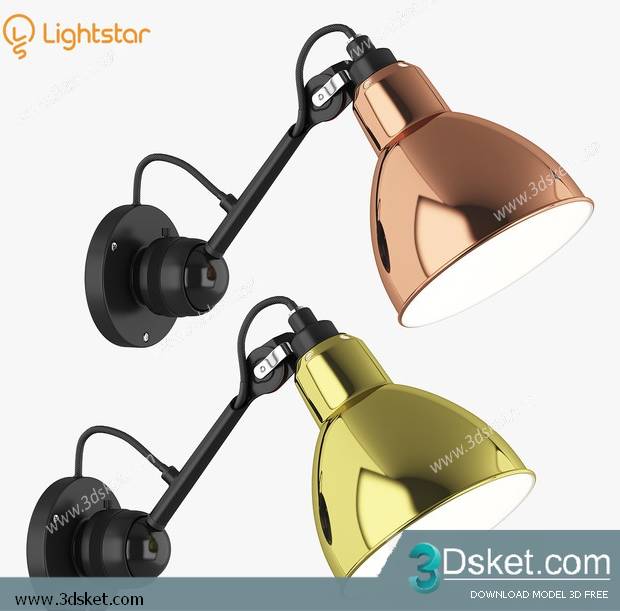 Free Download Wall Light 3D Model Đèn Tường 085
