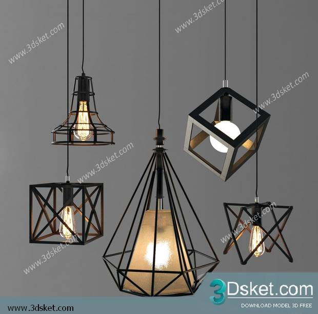 Free Download Ceiling Light 3D Model 0566