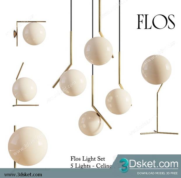 Free Download Ceiling Light 3D Model 0572