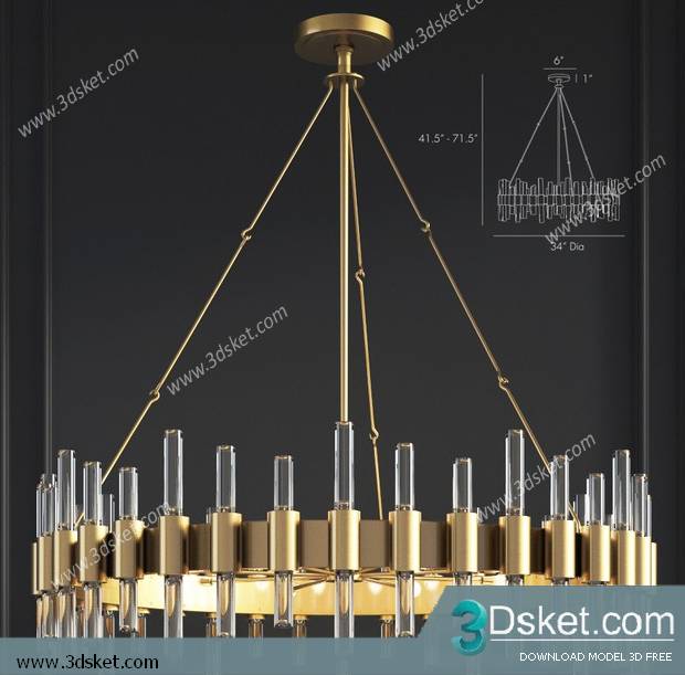 Free Download Ceiling Light 3D Model 0582