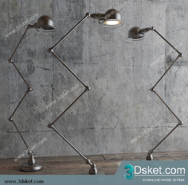 Free Download Floor Lamp 3D Model Đèn Sàn 018