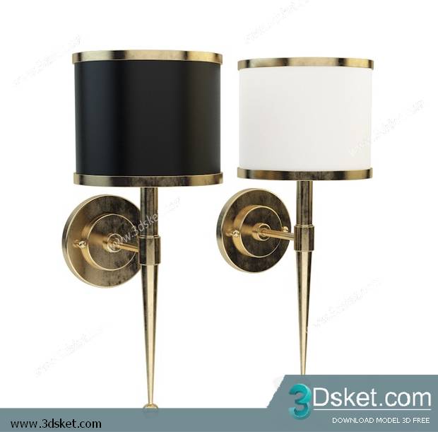 Free Download Wall Light 3D Model Đèn Tường 088