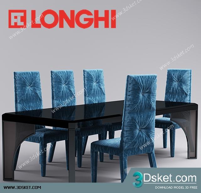 3D Model Table Chair Free Download Bàn ghế 048