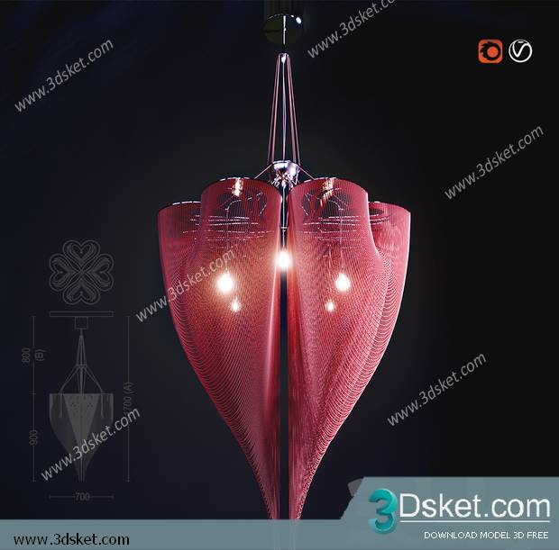 Free Download Ceiling Light 3D Model 0590