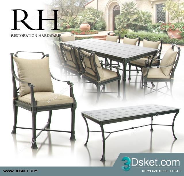 3D Model Table Chair Free Download 050