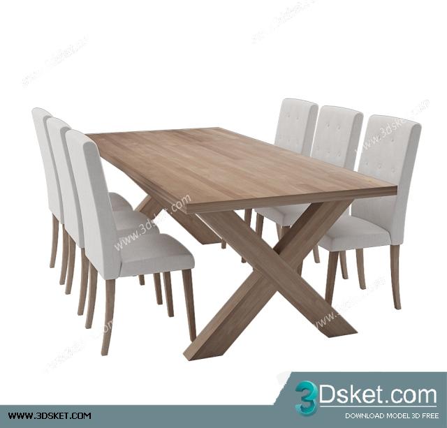 3D Model Table Chair Free Download 051