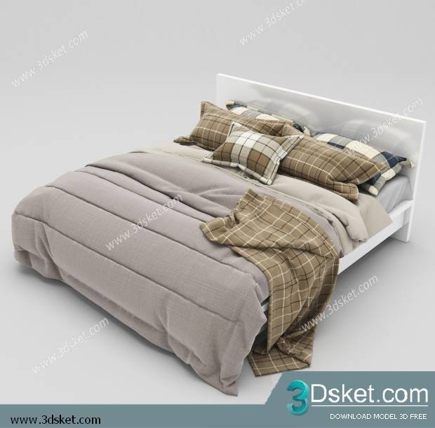 3D Model Bed Free Download Giường 116