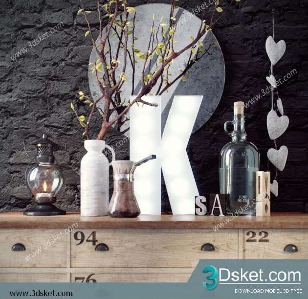 Free Download Decorative set 3D Model 0137