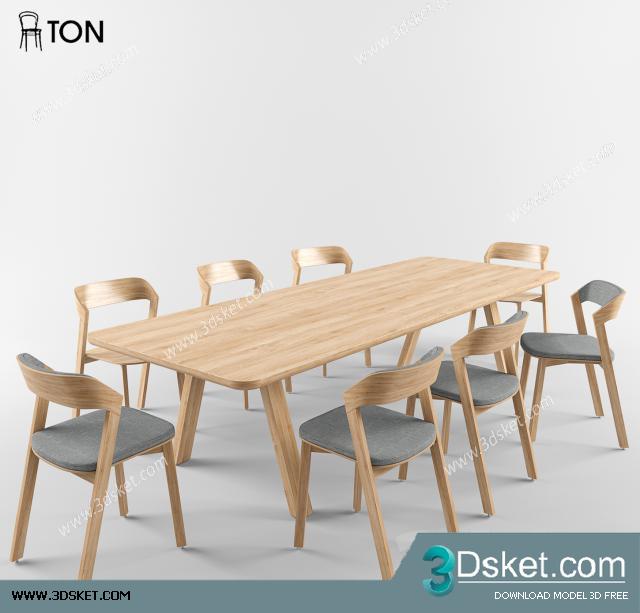 3D Model Table Chair Free Download 052