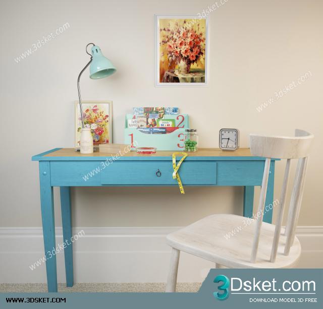 3D Model Table Chair Free Download 053