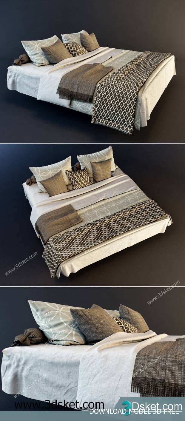 3D Model Bed Free Download Giường 120
