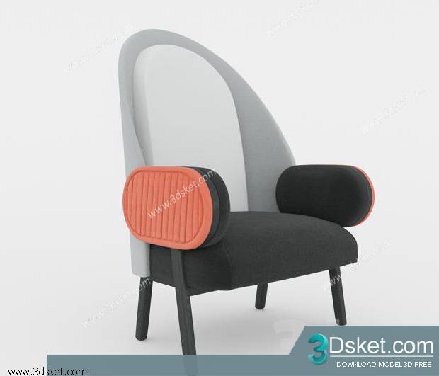 3D Model Arm Chair Free Download 140