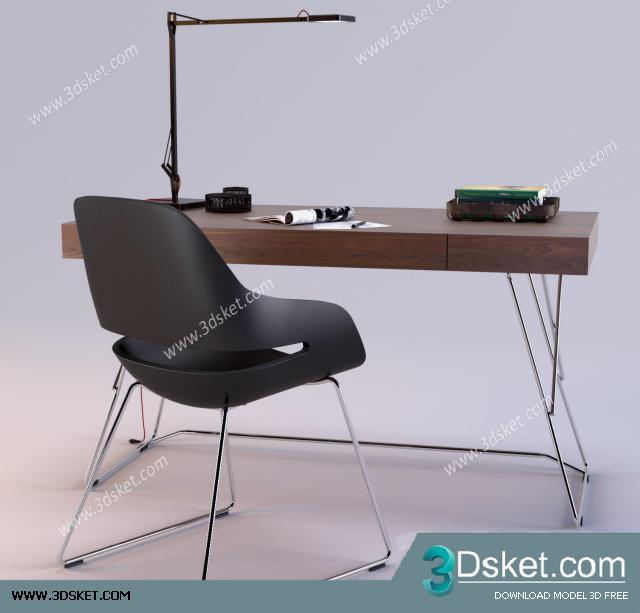 3D Model Table Chair Free Download 054