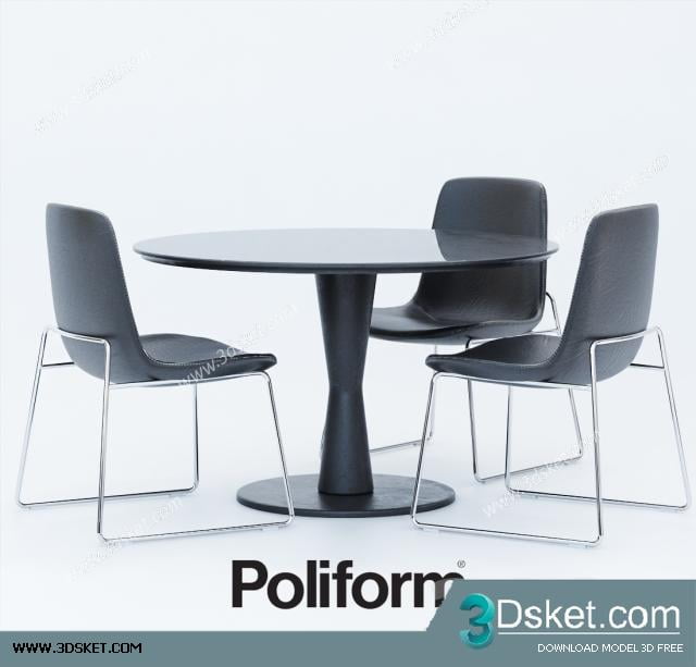 3D Model Table Chair Free Download 055