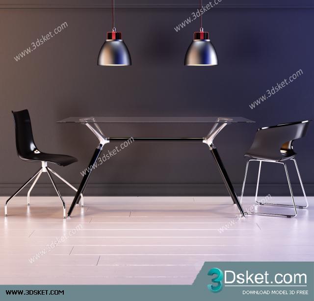 3D Model Table Chair Free Download 057